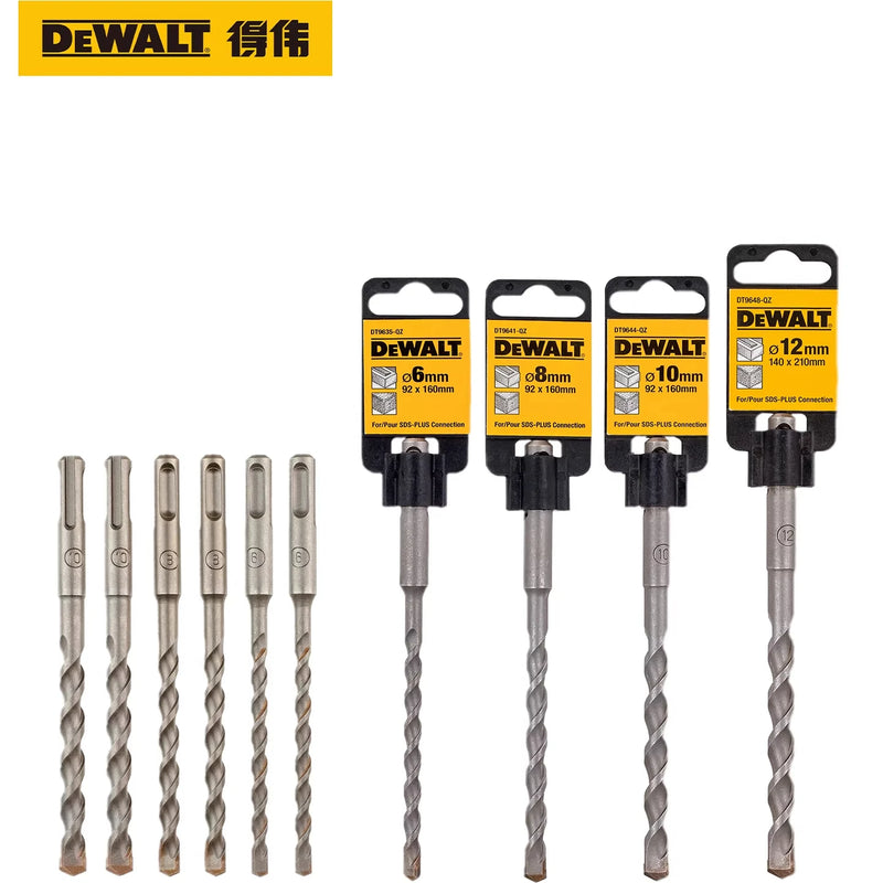 Conjunto de brocas para berbequim de impacto elétrico DEWALT de 4 canais, broca de metal duro de duas arestas para remoção de aparas em paredes de betão