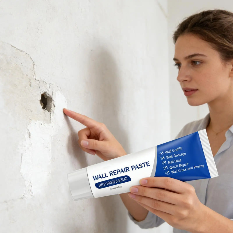 Kit de Reparação de Drywall com Raspador, Pasta para Preenchimento de Buracos e Fissuras, Agente de Reparação de Secagem Rápida, Resistente ao Bolor, Ferramenta para Restauro de Casas