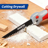 Serra dobrável para gesso cartonado com revestimento em Teflon e lâmina em aço SK5, ideal para cortar gesso cartonado em projetos de renovação e bricolage