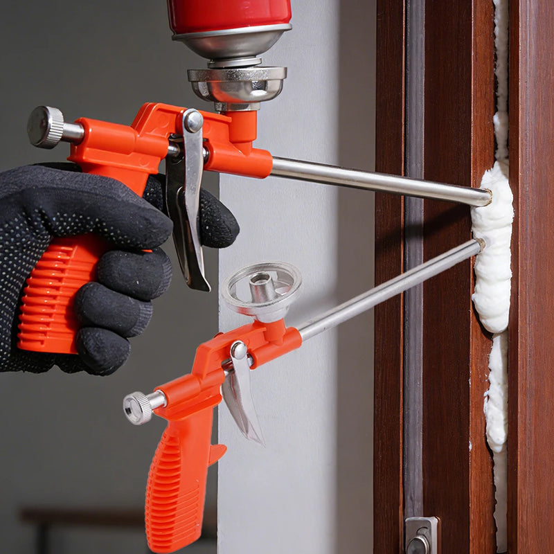 Pistola de espuma expansiva, pistola de cola quente, pulverizador de poliuretano com gatilho de metal, ferramenta de vedação e calafetagem para remodelação de casas