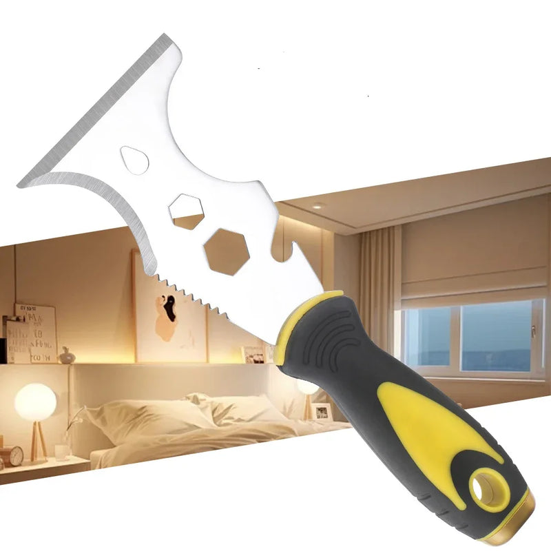 Espátula multifunções 15 em 1 em aço inoxidável para massa corrida, raspador de tinta, abre-latas de papel de parede, limpeza de rolos de pintura e projetos de bricolage