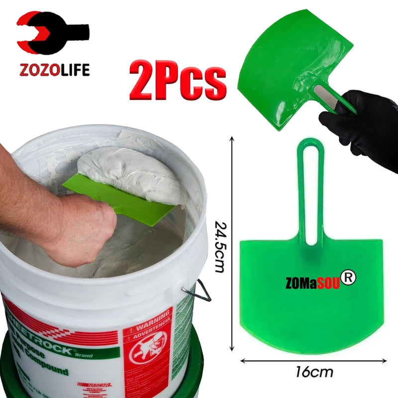 Pá Raspadora Curva para Balde, Massa, Tinta, Espátula para Acabamento em Drywall, Gesso, Raspagem de Decalques, Ferramentas de Construção